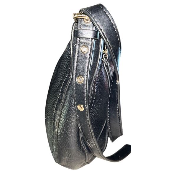 Michael Kors Camden Small Pebbled Leather Black Messenger Crossbody Bag - Picture 5 of 10